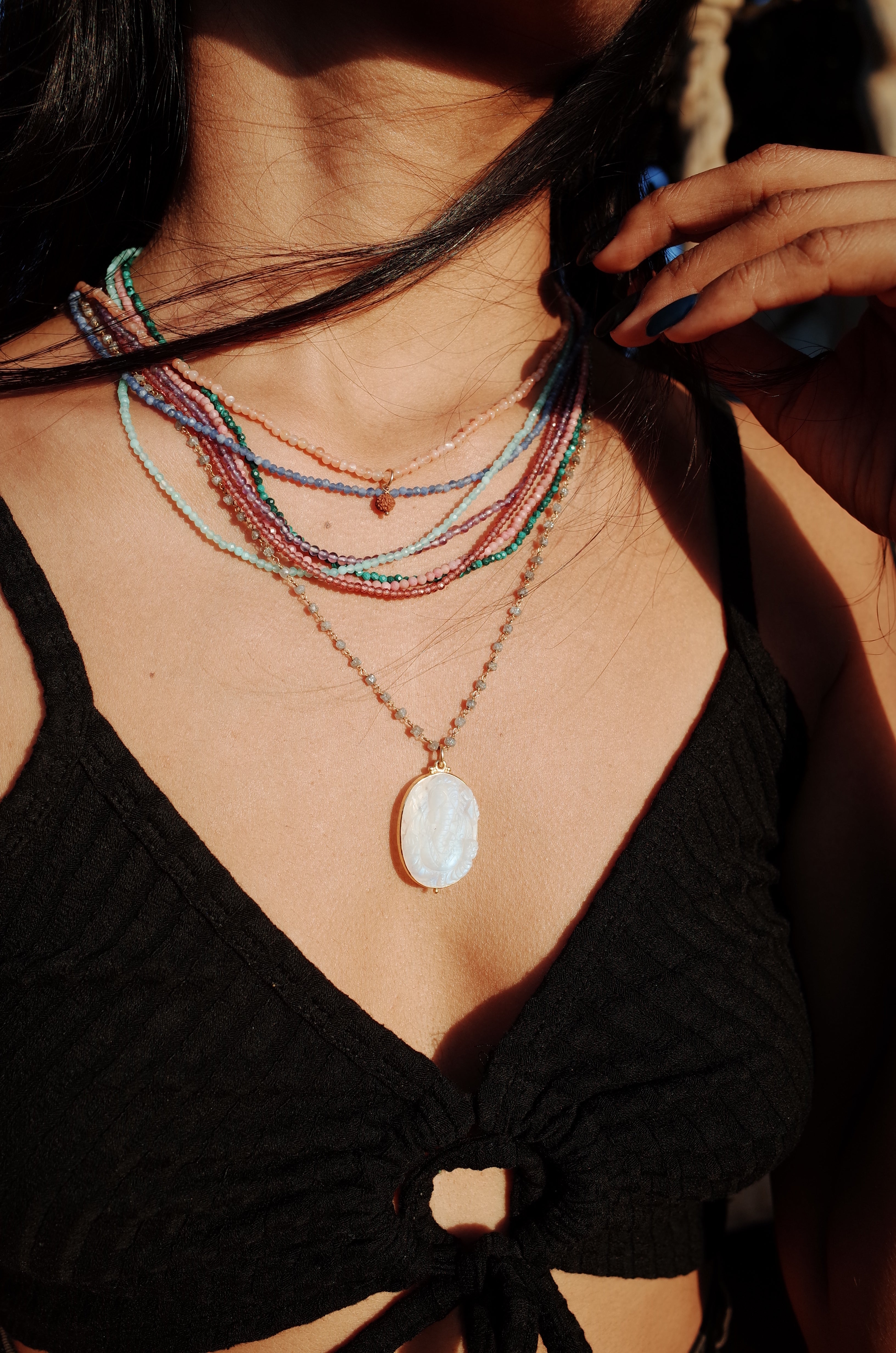 Hematite Crystal Bead Necklace