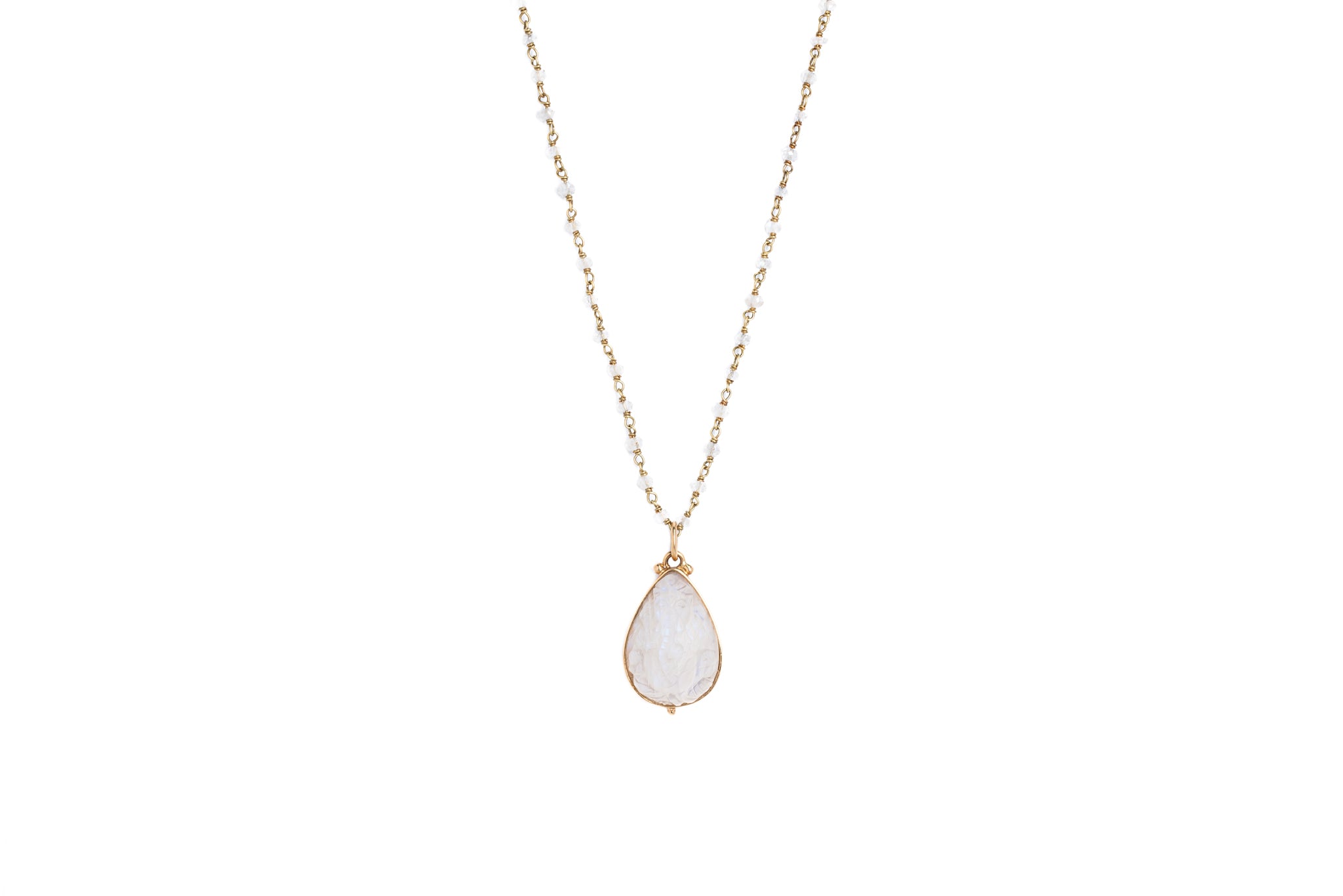 Rainbow Moonstone Mala Necklace