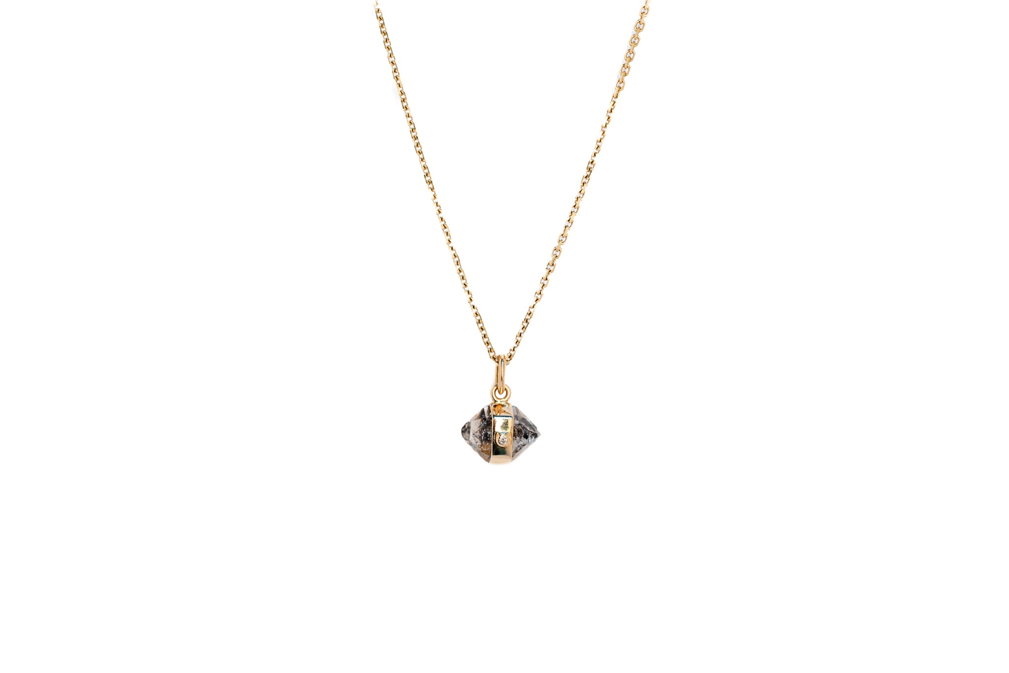 Herkimer Diamond Quartz with White Diamond Amulet 3