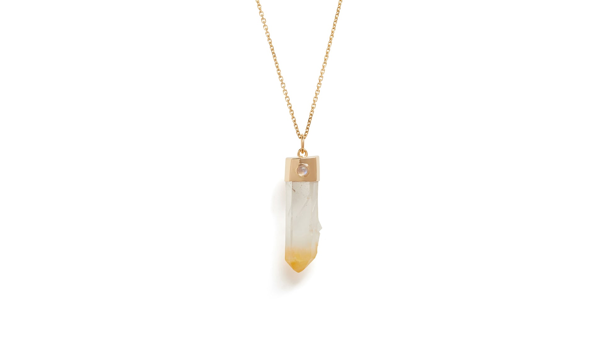 Mango Quartz with Moonstone Amulet Pendant