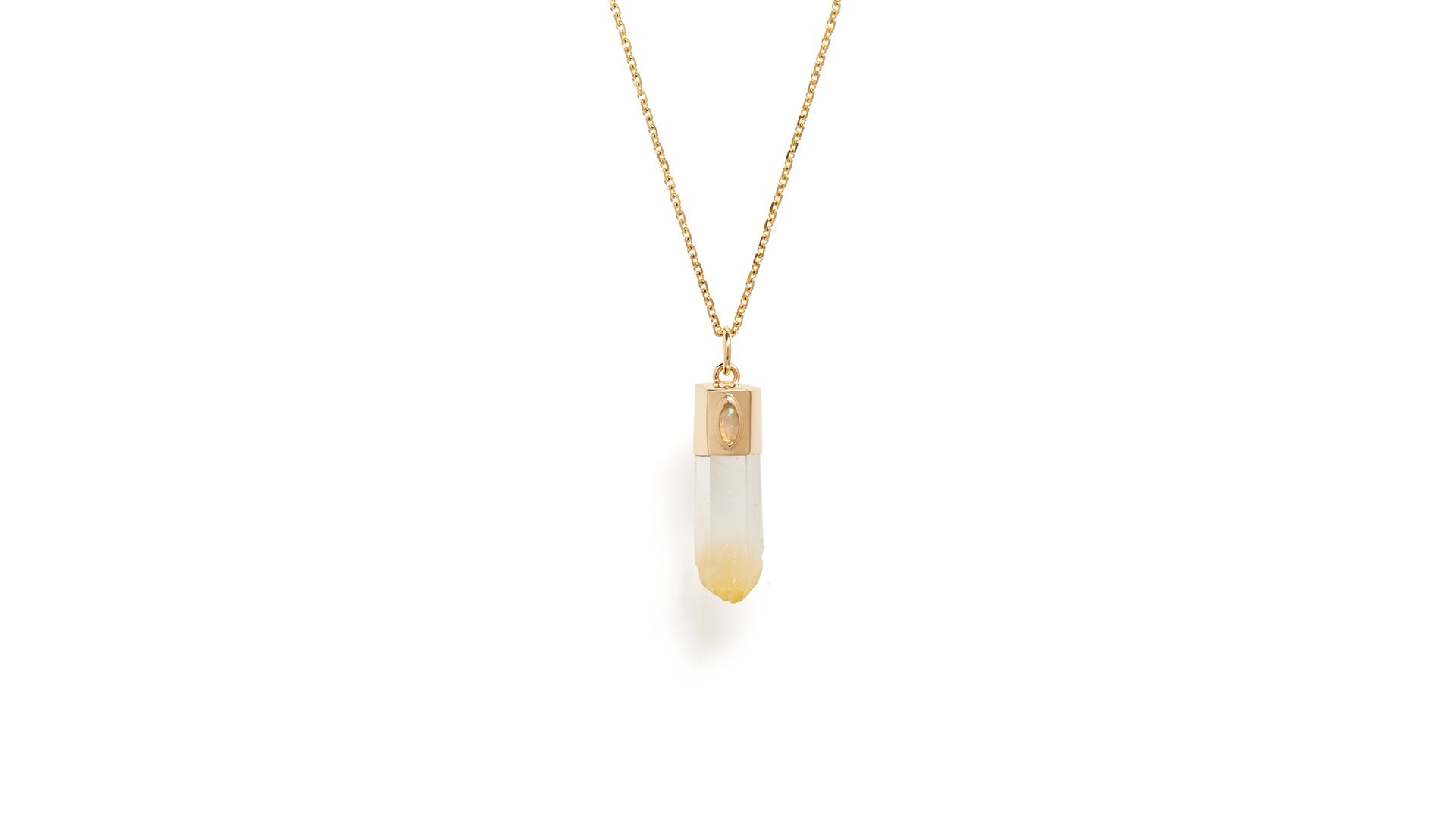 Medium Mango Quartz with Opal Eye Amulet Pendant