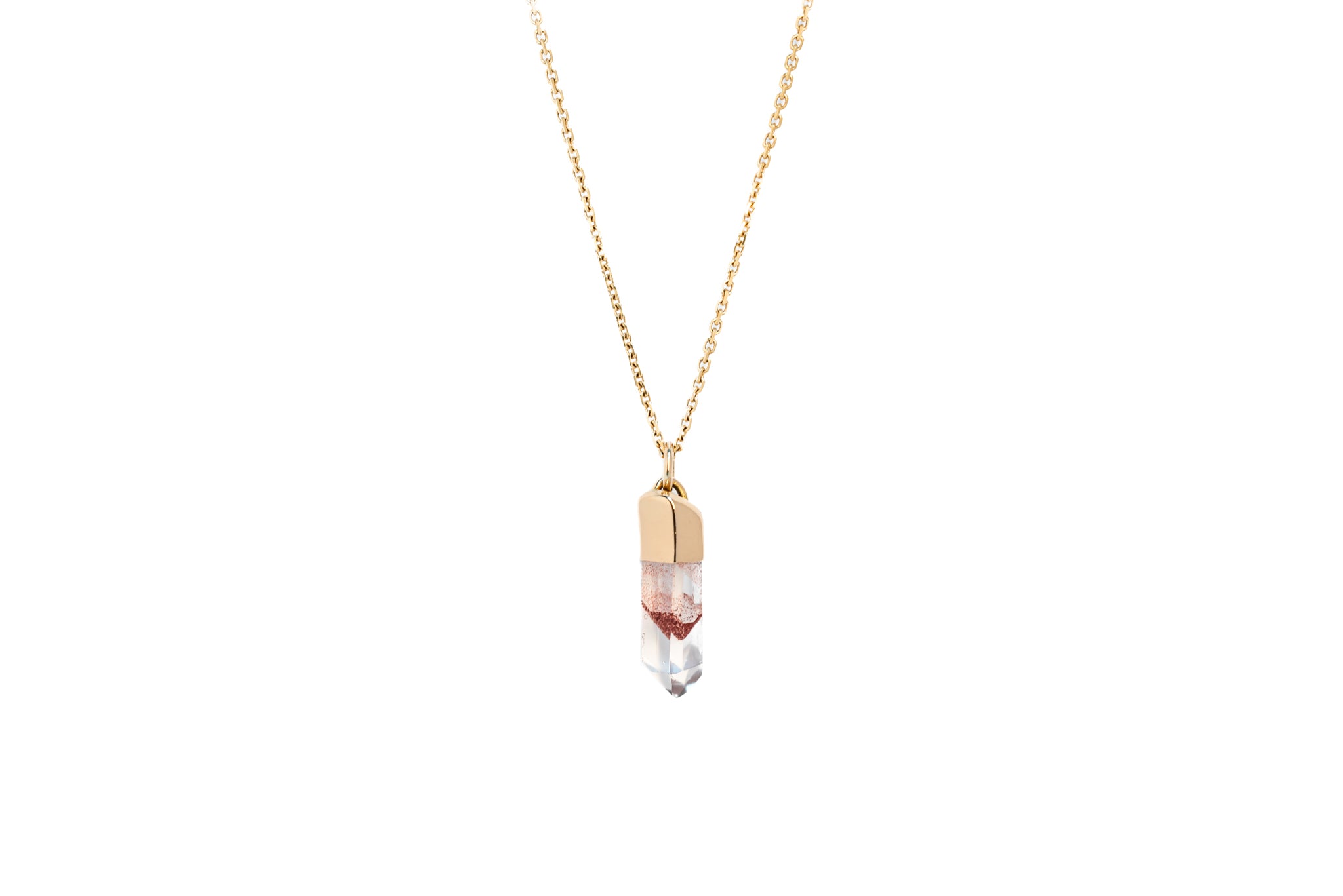 Medium Phantom Quartz Amulet Pendant