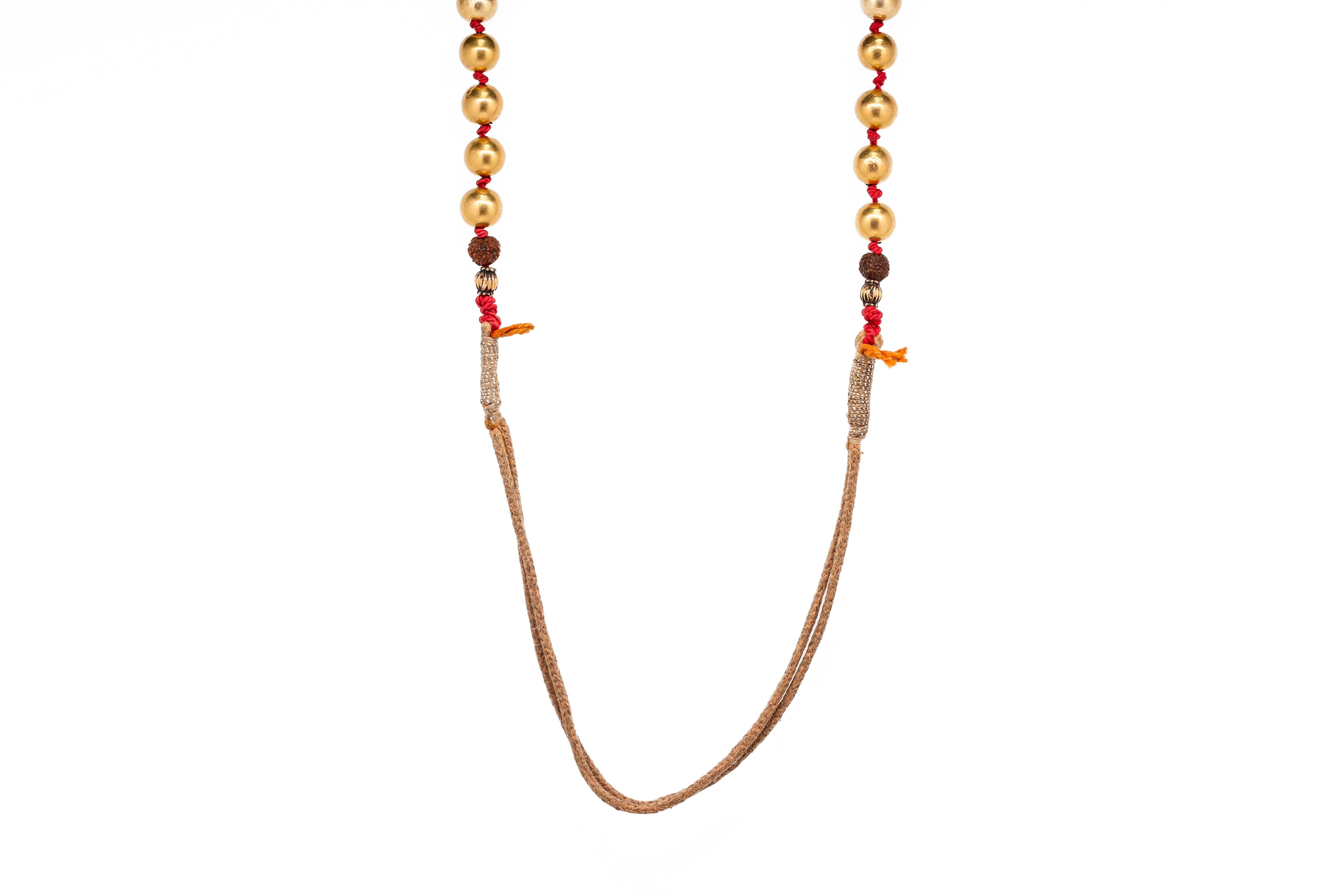 Gold Bead Necklace with Yellama Devi Amulet