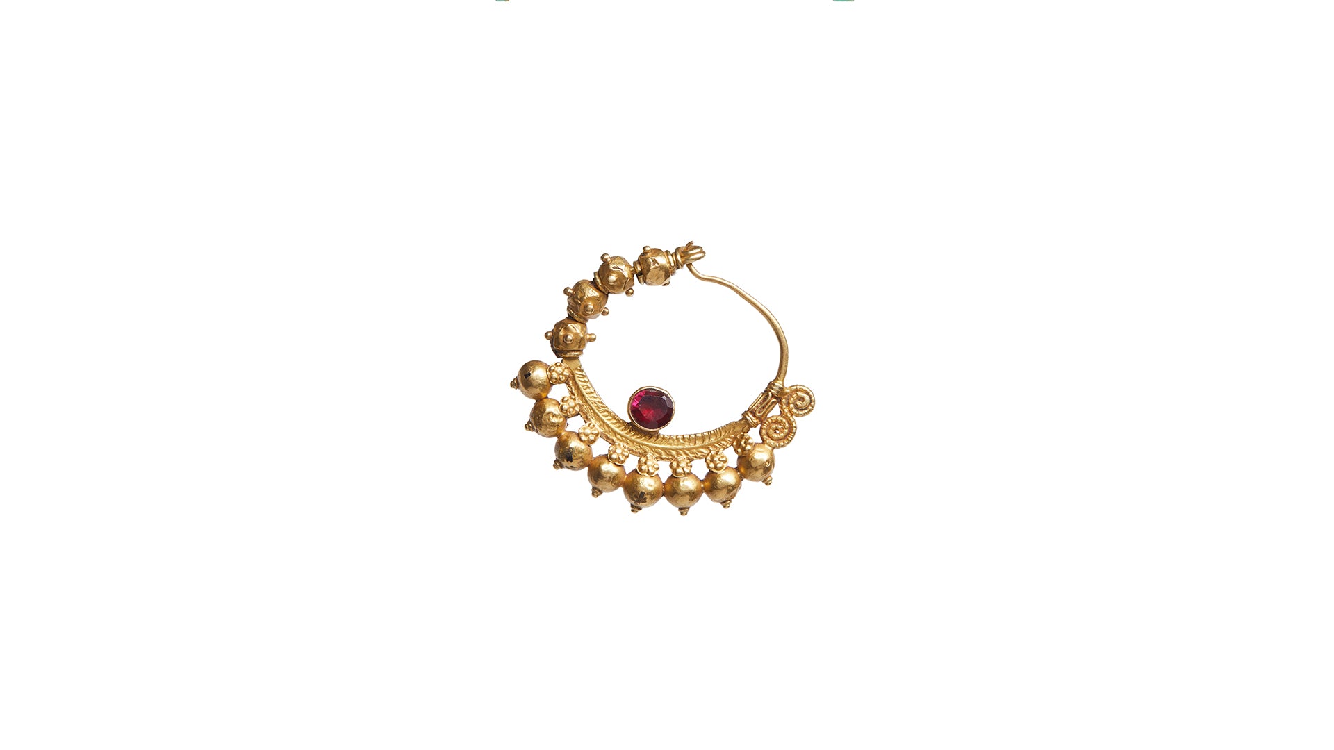 Vintage Indian gold 'Nath' Nose or Earring