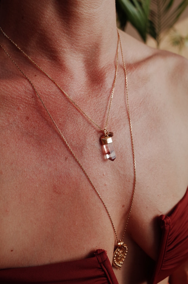 Medium Phantom Quartz Amulet Pendant