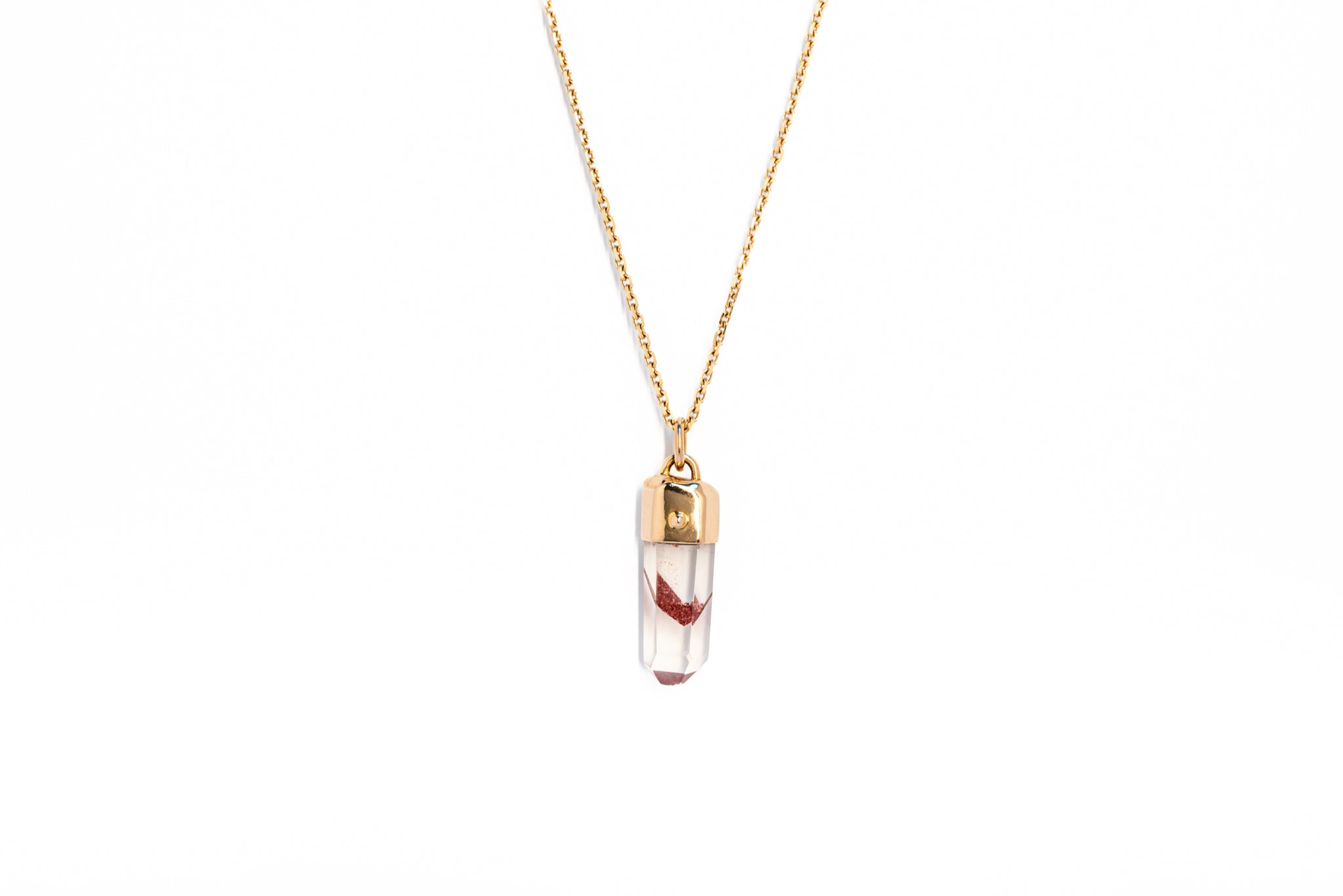 Medium Phantom Quartz Amulet Pendant